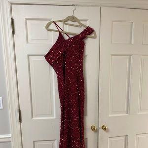 Sequins Red Evening Dress
